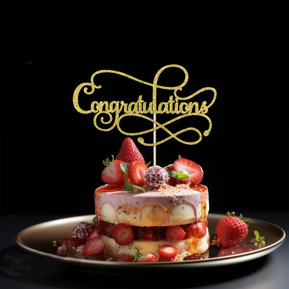 Crseniny Congratulations Cake Topper,Congratulations 2026 Graduation Cake Topper,Graduation, Wedding, Retirement, Birthday, Anniversary, Celebration