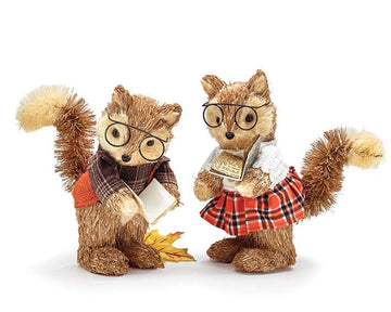 burton+BURTON Sisal Fall Boy & Girl Fox Figures, Set of 2