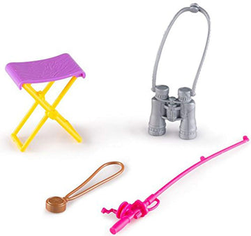 Barbie Camping Fun Accessory Pack-Fishing Pole, Compass, Binoculars 4 Pieces