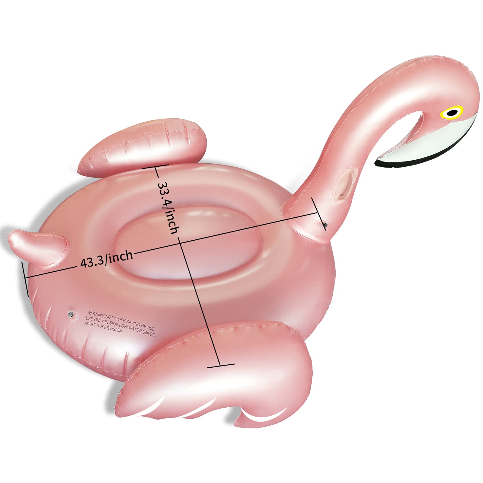 Giant Inflatable Flamingo Ride On Pool Float, Blow Up Pool Floatie with Fast Valves Swimming Floating Raft, Lounge, Summer Party Decorations Toys