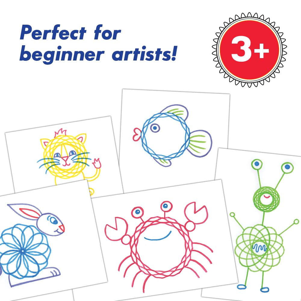 Spirograph Jr. - Jumbo Sized Gears Classic Retro Toy For Spiral Drawing Art Design Toy Kit for Smaller Hands - For Kids Ages 3 and Up