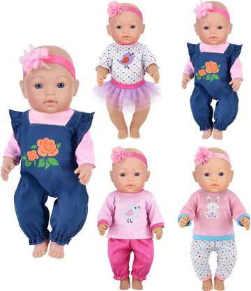 ebuddy 4 Sets Baby Doll Clothes - Fashion Outfits Fit for 14-16 inch, 17 inch new Born Baby,15 inch 18 inch Dolls