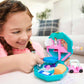 Polly Pocket Playset, Travel Toy with 2 Micro Dolls, Toy Car & Surprise Accessories, Pamperin Perfume Spa Compact