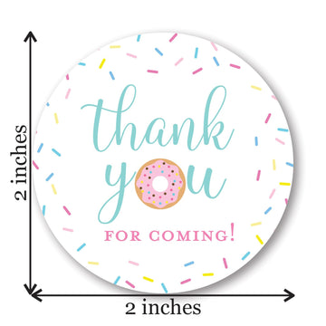 40 cnt Donut Birthday Party Thank You Favor Stickers