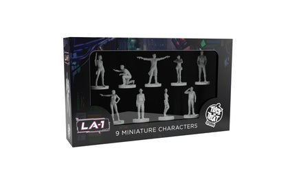 LA-1 Miniatures Expansion by Trick Or Treat | Ages 14+ | 9 Cyber-Noir Investigator Figures | 45mm Plastic Board Game Miniatures to Replace Standees or