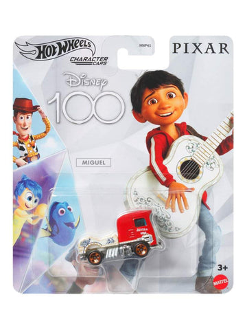 Hot Wheels Disney 100 Character Cars, Miguel Rivera Diecast Toy Vehicle, 3+ Years, Mattel HNP54