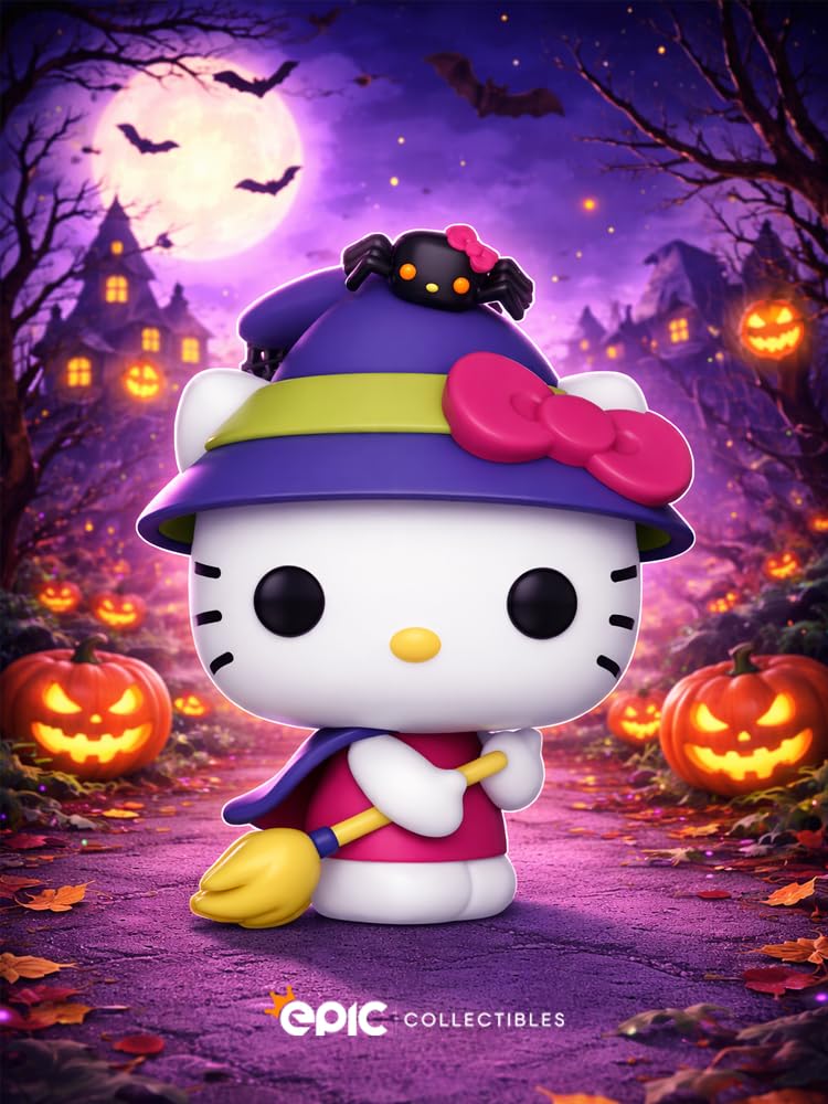 Funko Pop! Sanrio: Hello Kitty - Halloween Hello Kitty in Witch Outfit Limited Edition Exclusive Vinyl Figure Collectibles Bundled with Box Protector