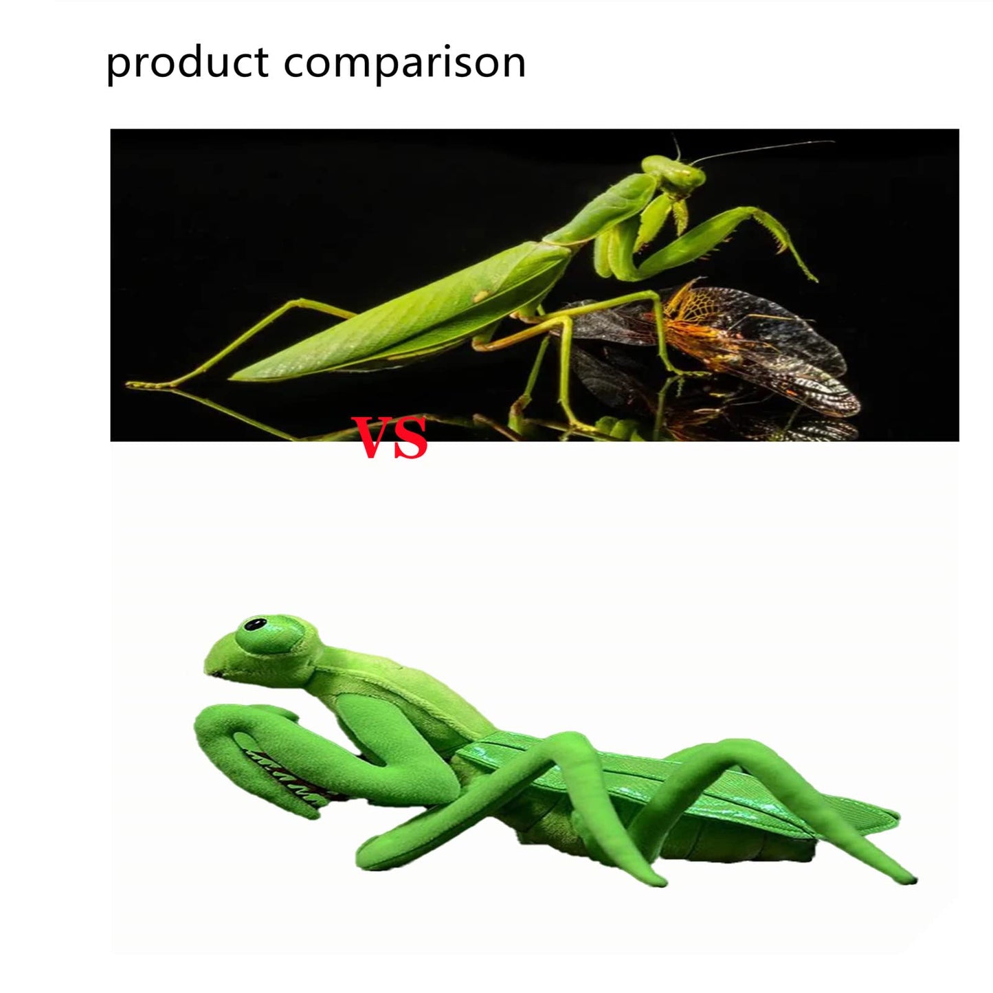 Tiny Heart 12" Green Praying Mantis Plush Toy, Cute Realistic Insect Stuffed Animal Plushies, Soft Huge Bug Cuddly Pillow for Kids Boys Girls, Insect