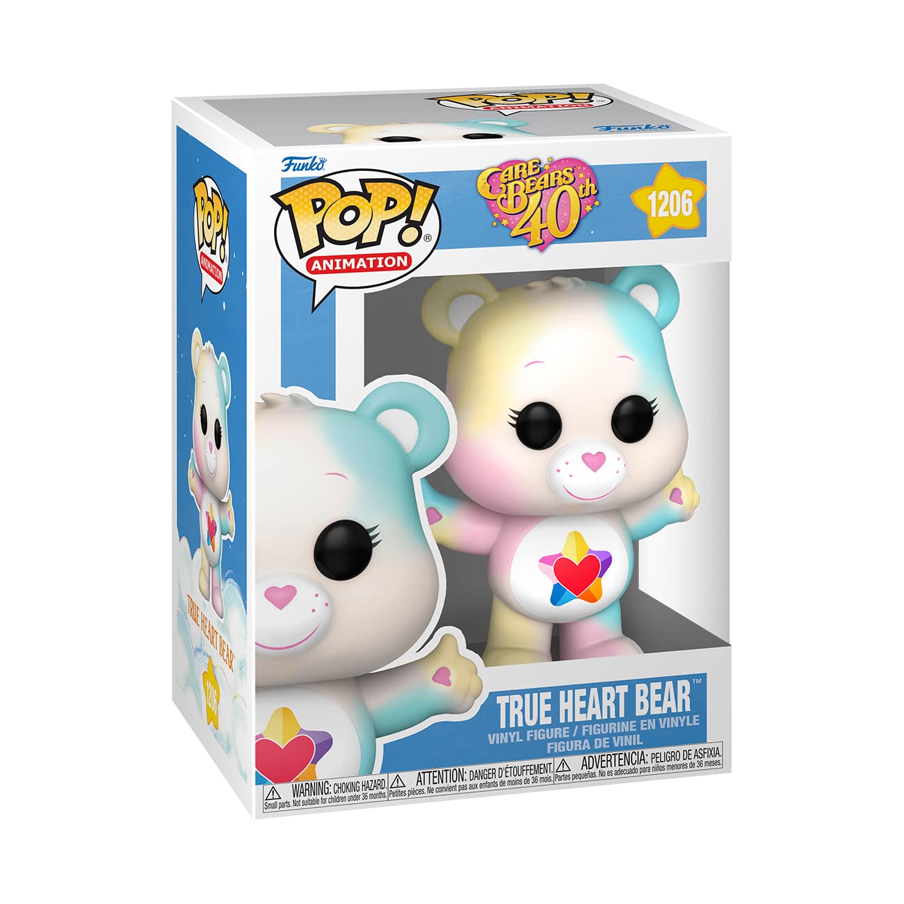 Funko Pop! Animation: Care Bears 40th Anniversary - True Heart Bear with Translucent Glitter Chase (Styles May Vary)