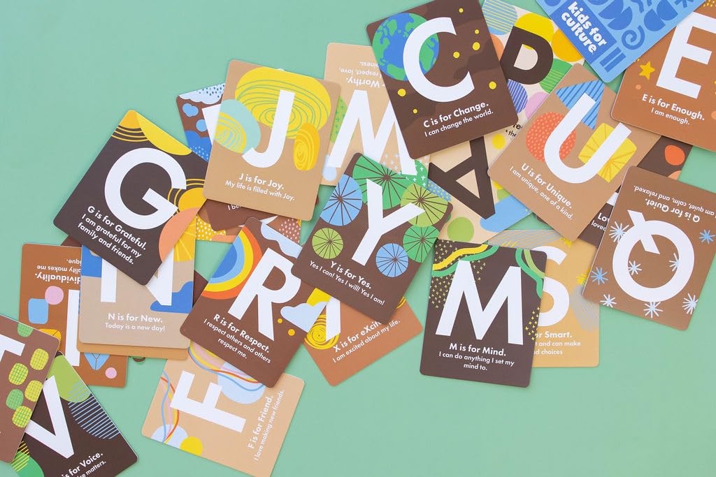 Kids for Culture: Alphabet Affirmation Flashcards A-Z | ABC Flash Cards with Positive Messages for Babies, Toddlers & Kids | Educational Gift