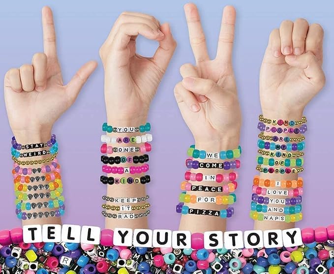 CRAYOLA Fashion Angels Alphabet Bead Bracelet Set - It's My Story Creative Activity and Gift for Girls, 8 Years