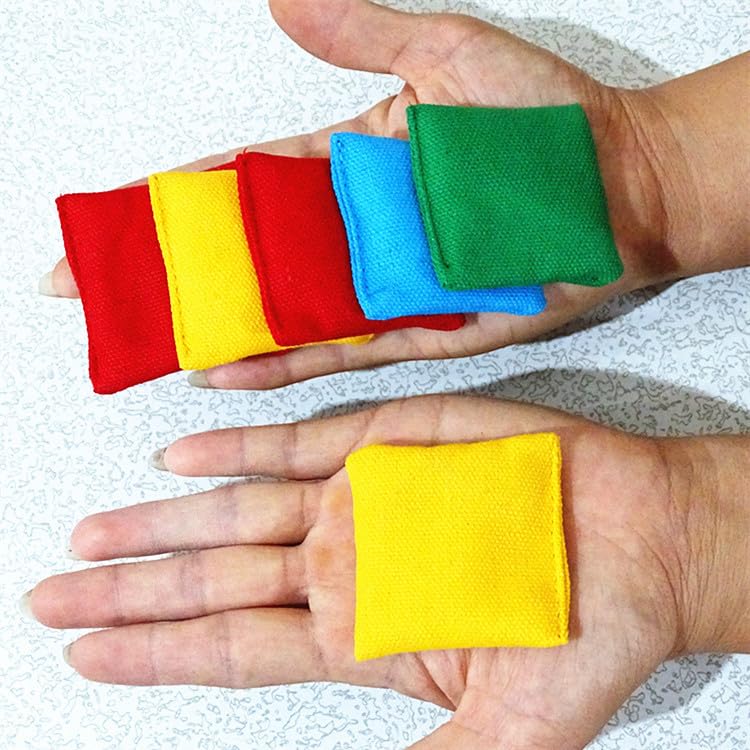 20 PCS Colorful Nylon Bean Bags for Tossing for Kids & Family Fun Outdoor Games