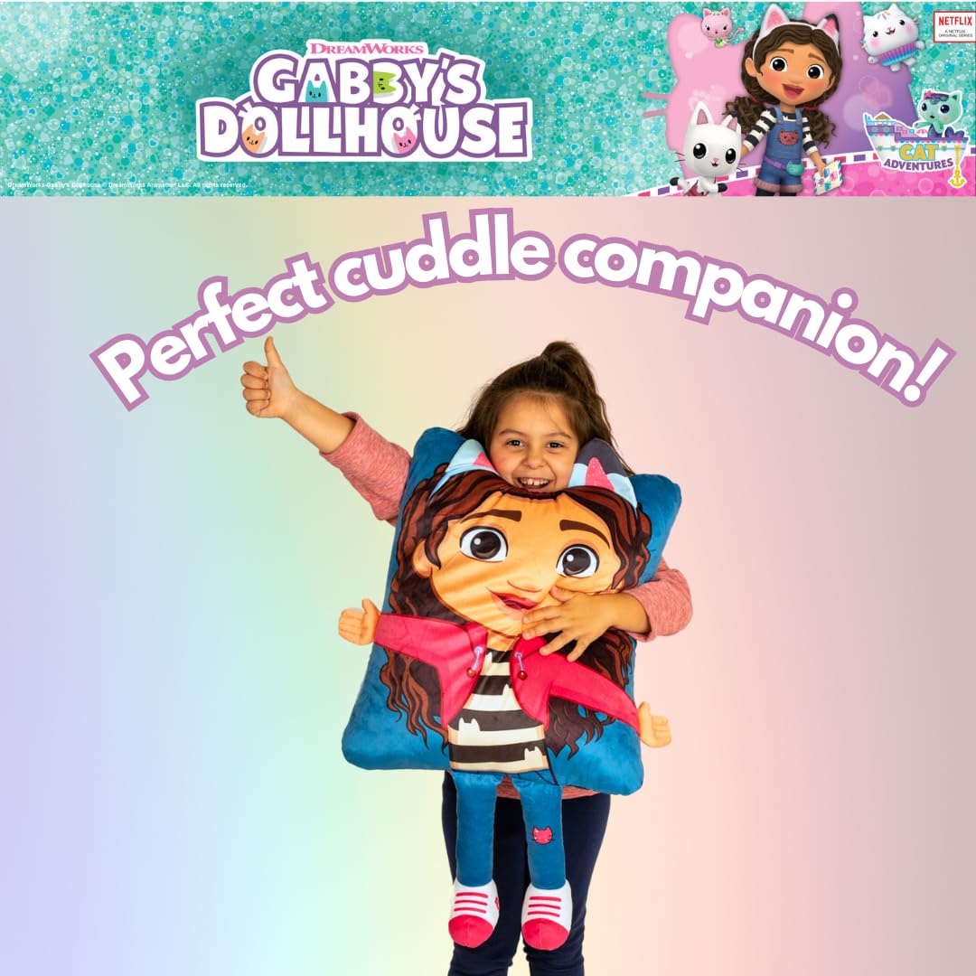 DreamWorks Gabby's Dollhouse Kids Super Plush Cozy 3D Pillow Buddy - 16 in X 20 in (100% Officially Licensed Product) by Franco