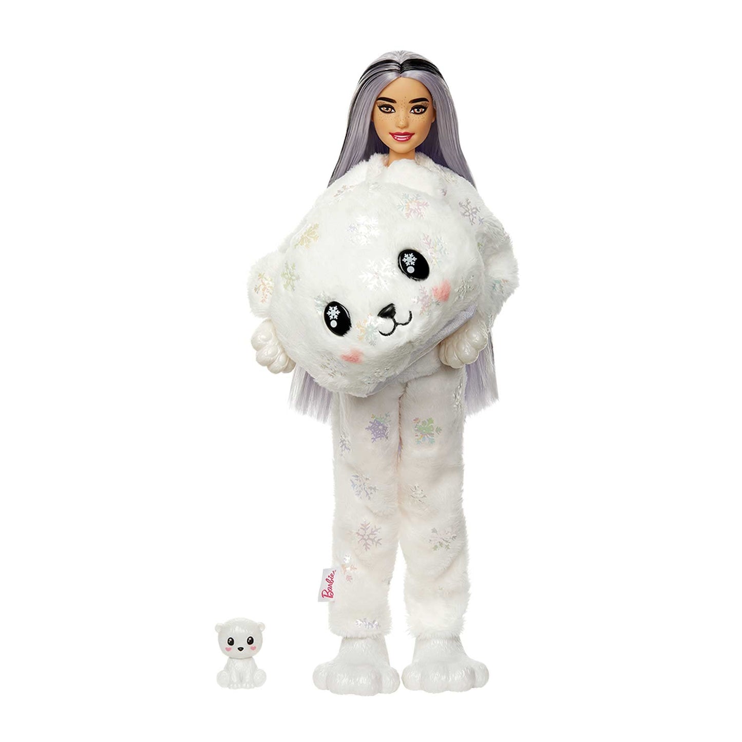 Barbie Cutie Reveal Doll, Snowflake Sparkle Polar Bear Costume, 10 Surprises Including Mini Pet & Color Change