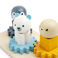 Bigjigs Toys Arctic Animal Cog Puzzles Board - 10 Piece Wooden Shape Matching Game, Sustainable Wood Pieces with Silicone Shapes, Baby Toddler