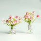 Miniature Flowers in Vase Set - 1:6 Scale Dollhouse Décor with Realistic Details, Tiny Floral Arrangements for Micro Landscape, Train Platform