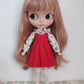 XiDonDon BJD Doll Clothes Cute Sundress Shirt for Blyth,Ob24,Licca,Azone BJD Doll Accessories Clothing (Red Set)