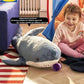 XIYUAN 39.3-Inch SharkPlush Toy Giant SharkStuffed Animal Soft SharkPillow Cushion Shark Plush Pillow Chubby Stuffed Shark Toy Bedtime Gift Throw