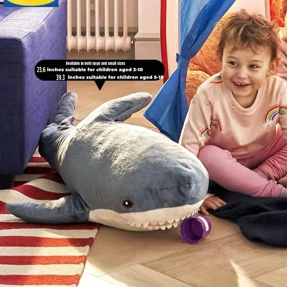 XIYUAN 39.3-Inch SharkPlush Toy Giant SharkStuffed Animal Soft SharkPillow Cushion Shark Plush Pillow Chubby Stuffed Shark Toy Bedtime Gift Throw