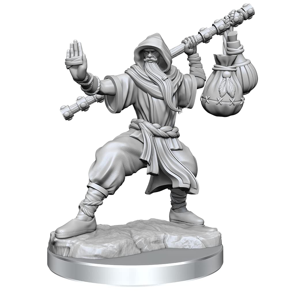 WizKids D&D Frameworks: Human Monk Male - Unpainted and Unassembled