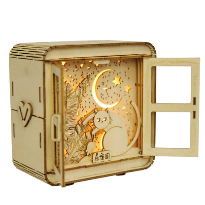 Music Park 3D Wooden Puzzles for Adults, Pastoral Cat Light