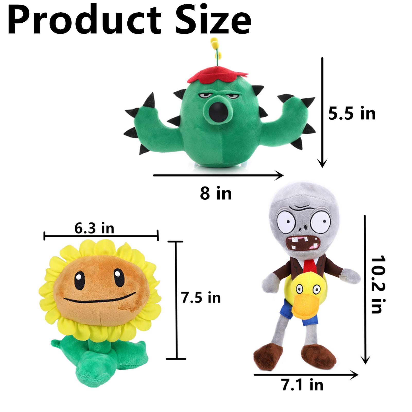 JHESAO 20 PCS PVZ Plush Random Different Types Zombies Plants Sets Toy 1 2 Stuffed Soft Doll, PVZ Plants and Zombies Plushies Figure Doll New