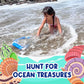 Attatoy Shark Tooth Sand Sifter Set; Beach Fun Play Set w/Mesh Screen, Scoop, Clip, Bag and Treasure Hunt Guide