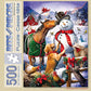 Bits and Pieces - 500 Piece Jigsaw Puzzle for Adults - Christmas Barn Snowman - Animal Winter Scene Jigsaw Puzzle by Artist Larry Jones, Completed