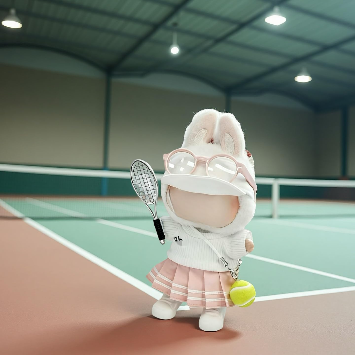 17cm Doll Clothes for Lububu Dolls, 7-Piece Sports Outfits - Top, Pants, Skirt Dress, Golf Hat, Sunglasses, Shoes, Tennis Racket, Ball Charm | Luxury