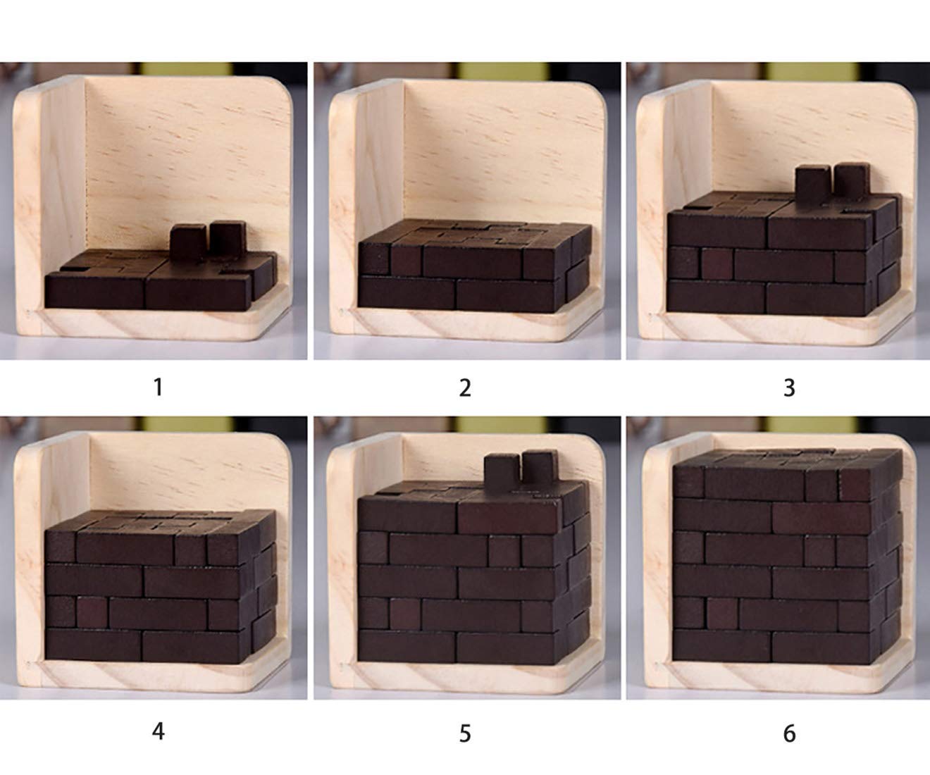 Wooden Brain Teaser Puzzles Box Brain Teasers Wooden Puzzle T-Shaped Geometric Intellectual Jigsaw Logic Cube Puzzles Mind Games for Kids and Adults