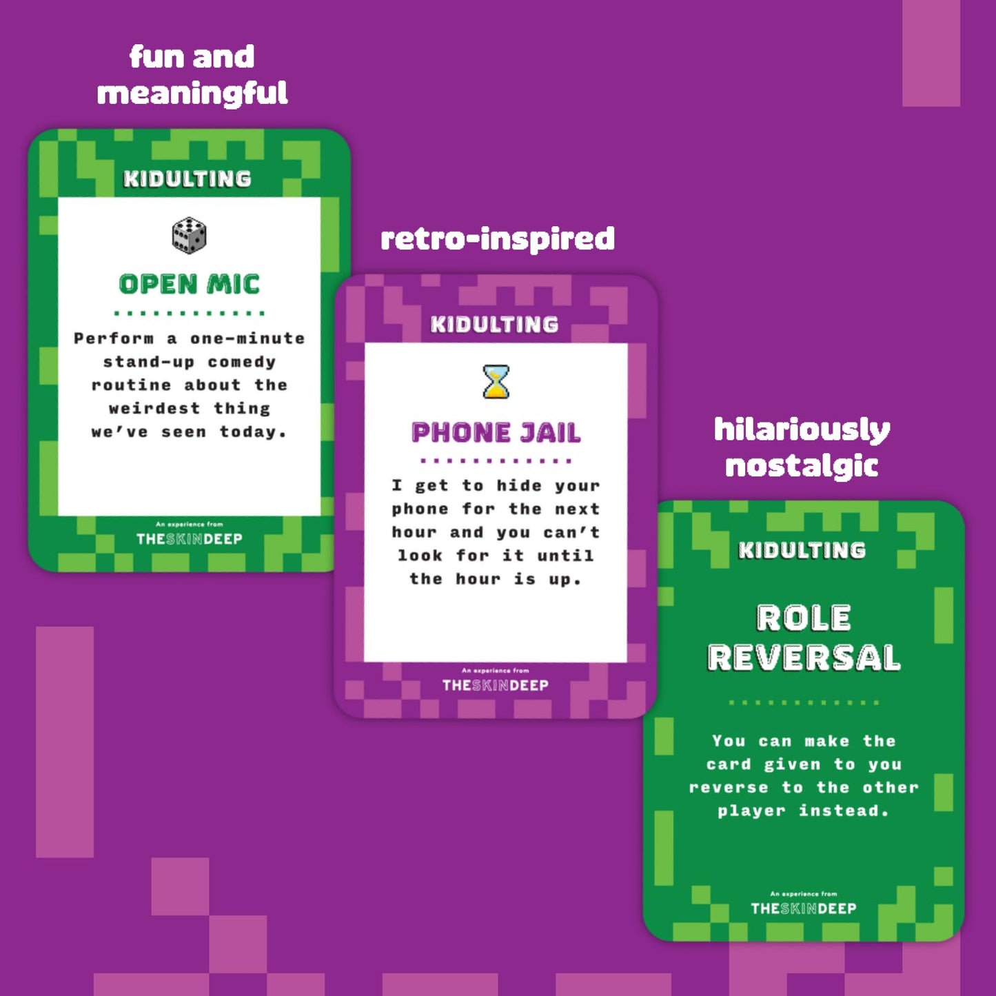 The Skin Deep Kidulting Fun Couples Card Game - Prompts to Create Funny Moments Between Couples & Friends - Inject Fun & Spontaneity Into Daily