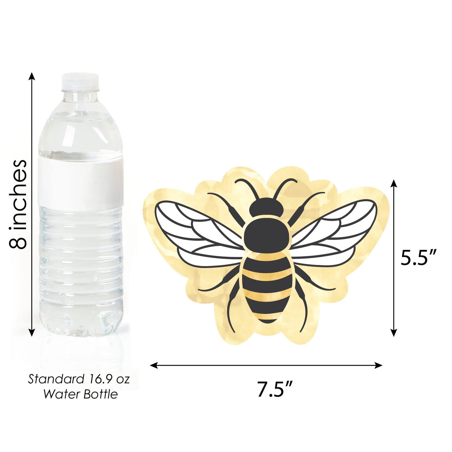 Big Dot of Happiness Little Bumblebee - Decorations DIY Bee Baby Shower or Birthday Party Essentials - Set of 20