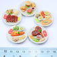 ThaiHonest Mixed 5 Assorted Dollhouse Miniature Lamb Salmon and Burger Set,Tiny Food