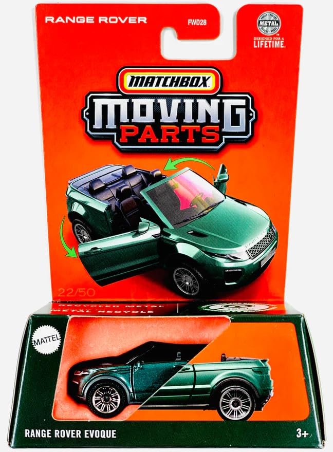 Matchbox Range Rover Evoque Moving Parts [Green], 1:64 Scale Diecast Car