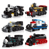 Apostrophe Games 6 in 1 Steam Trains Building Block Set - 463 Pcs - Variety of 6 Trains, Unique Retro Style Model Set, Engineering & Construction Toys