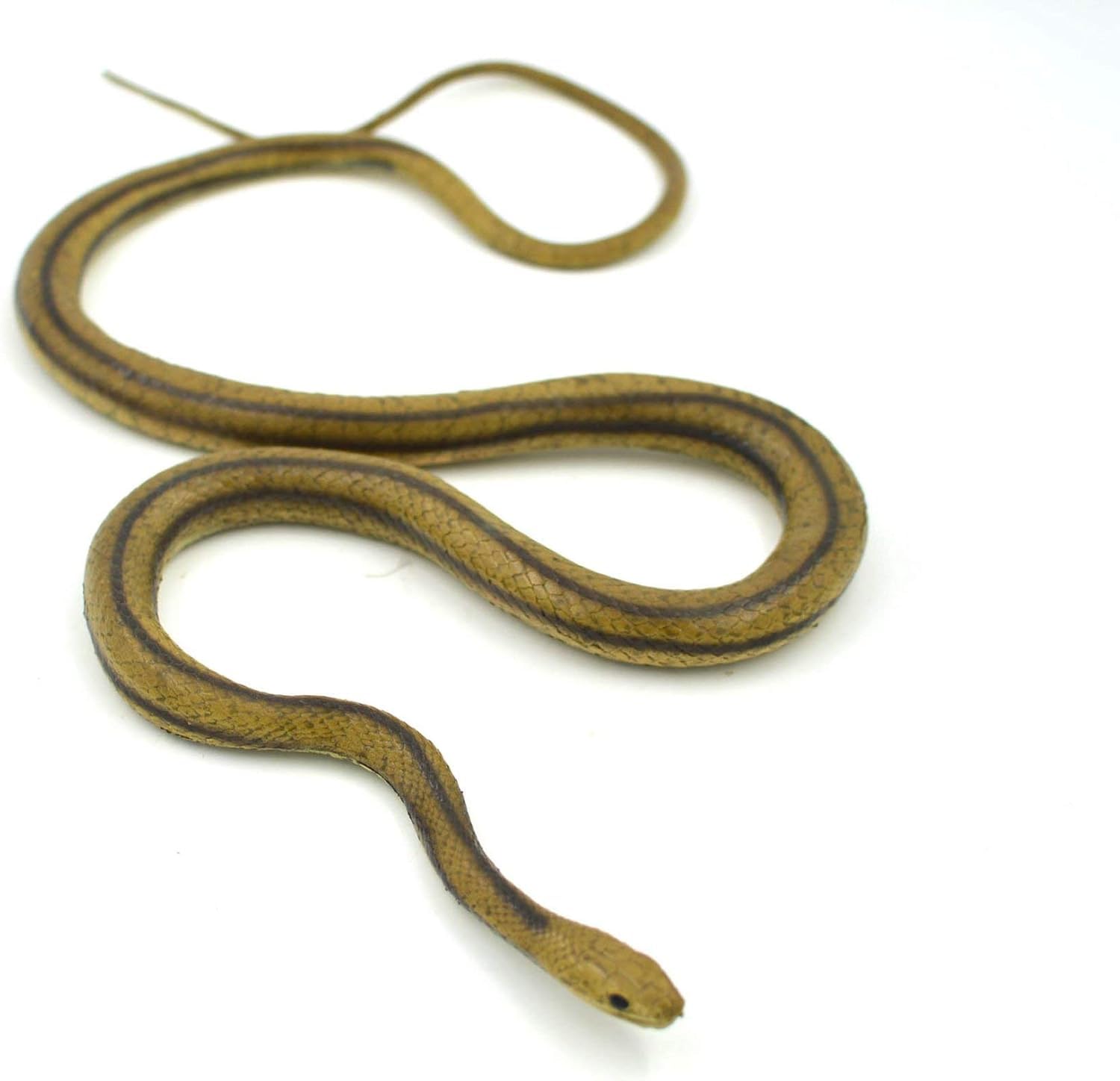MameJo Lifelike 48" Yellow Rat Snake - Realistic Rubber Snake Replica for Pranks, Garden Decor, and Educational Play