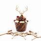 Huray Rayho Antler Cupcake Toppers Wooden Deer Cake Picks Decorations Baby Shower Wedding Hunting Boho Rustic Country Birthday Theme Party Supplies