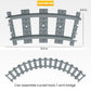 Finger Rock City Train Tracks Building Block Set, 212 Pcs Flexible Rails Train Track Railroad Expansion Accessory Set, Uphill and Downhill, Straight