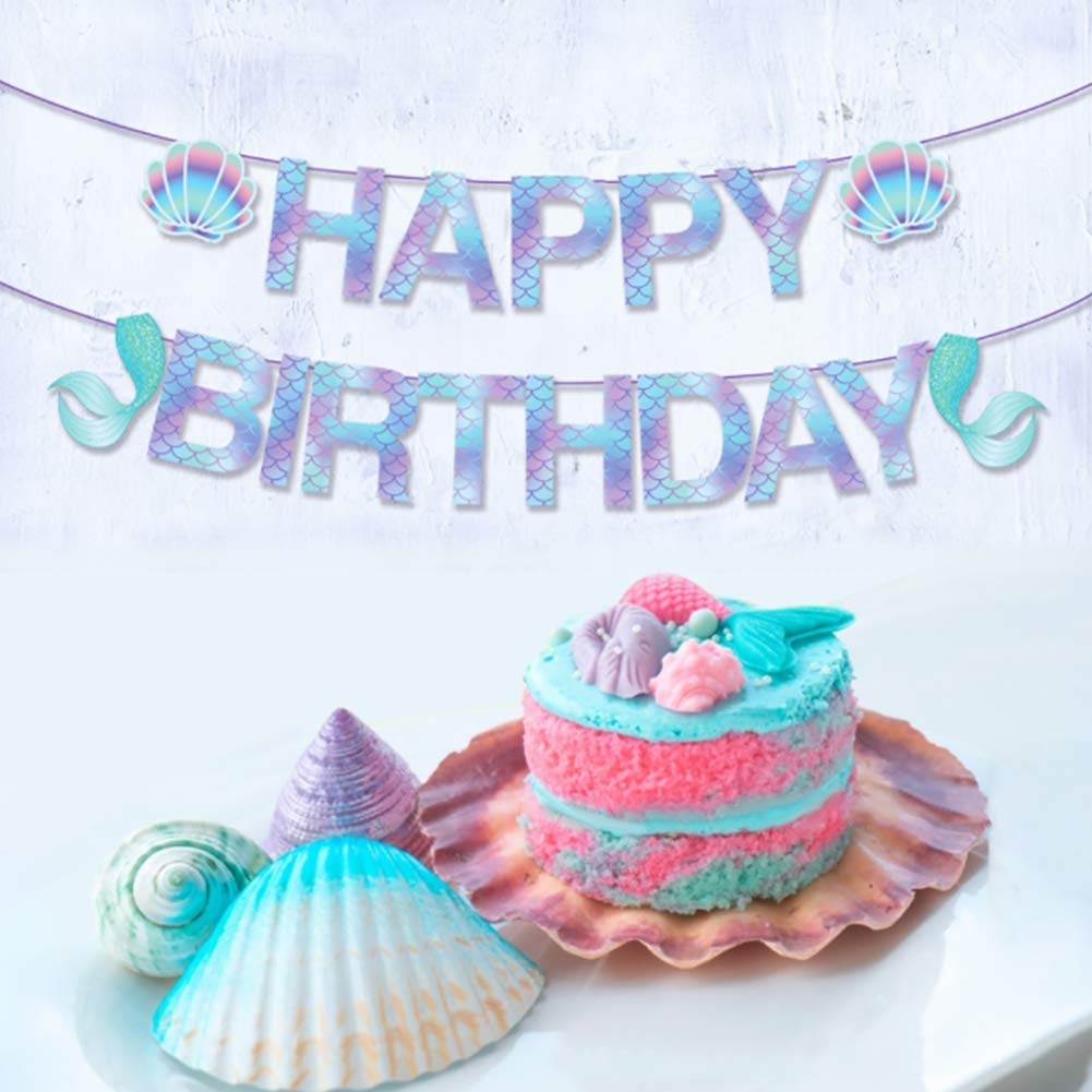 Anor WishLife Sparkle Banner,Mermaid Birthday Decorations,Mermaid Party Decorations for Girls,Boys,Kids,Home,Classroom,Baby Shower,1st Birthday