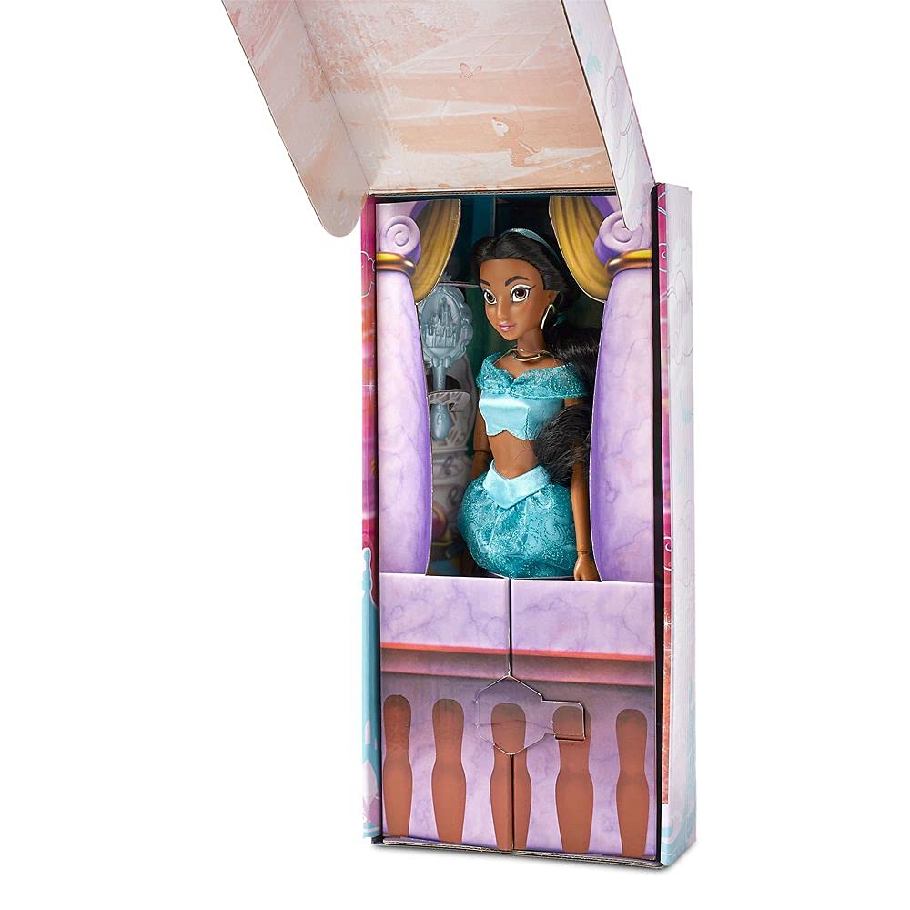 Disney Store Official Princess Classic Doll (Jasmine from Aladdin), 11 Inches, Includes Brush with Molded Details, Fully Posable Toy in Classic Outfit