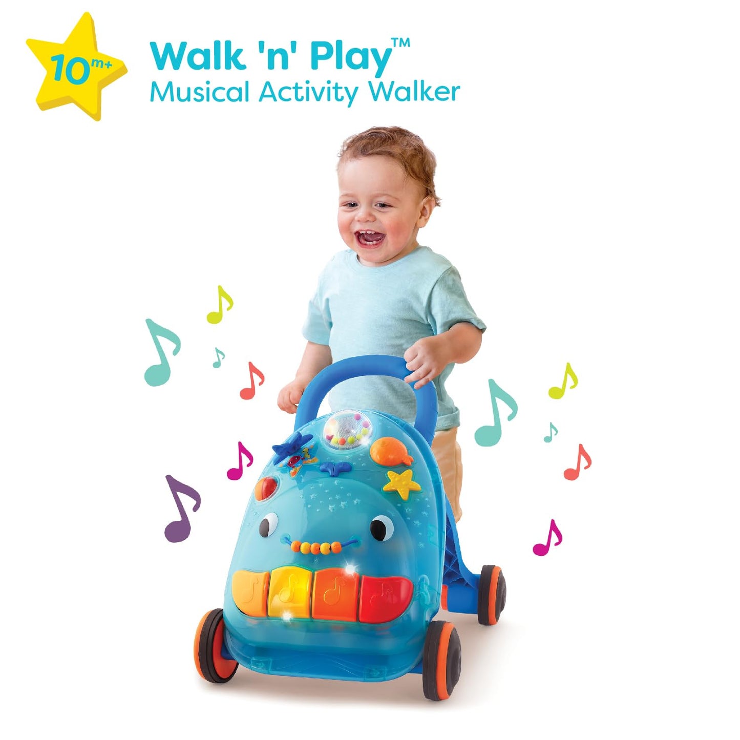 B. toys Activity Walker, Walk 'n' Play Whale with Lights and Sounds