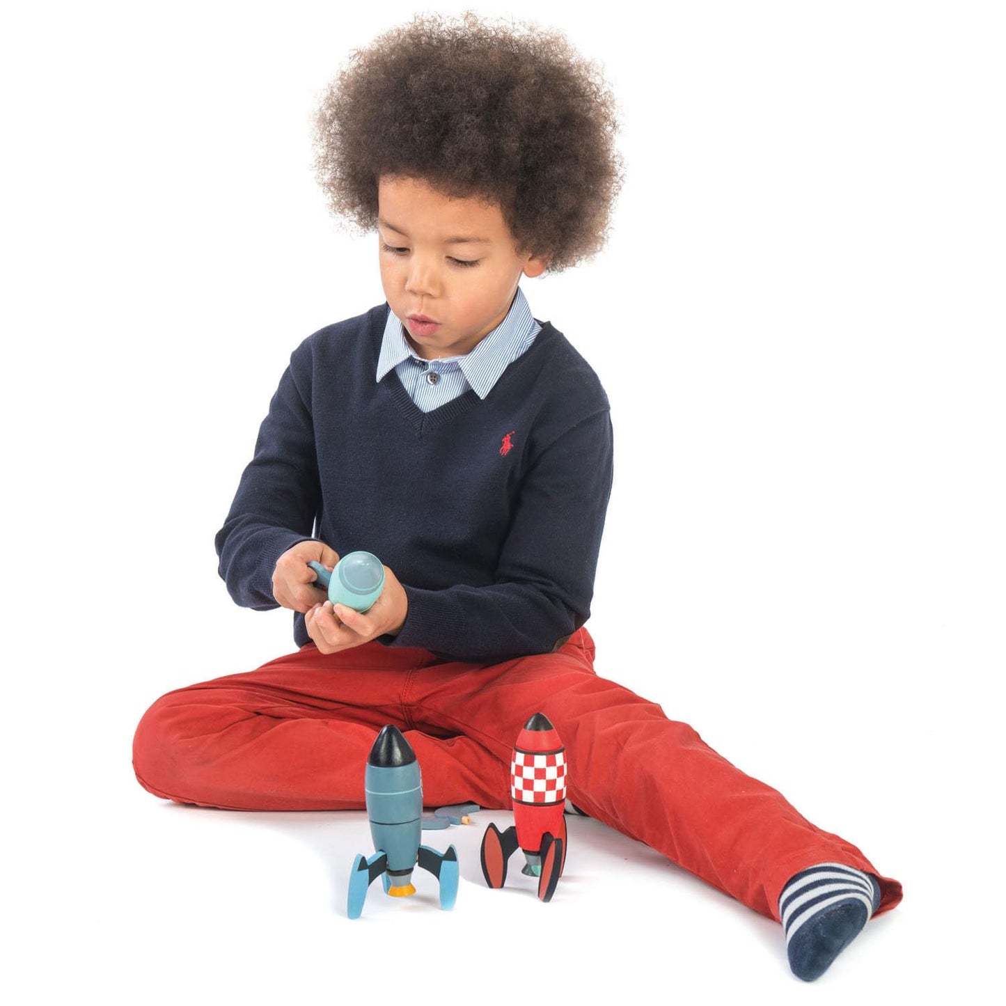 Tender Leaf Toys - Rocket Construction - 18 Pc Wooden Construction Toy Playset Builds 3 Space Ships - Develops Dexterity, Problem Solving
