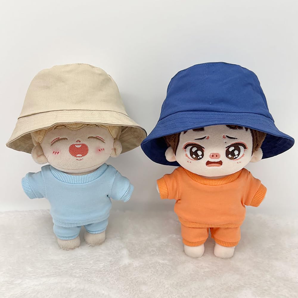 niannyyhouse 10cm 15cm 20cm Plush Doll Accessories Solid Fisherman's Hat Multiple Colors Soft Stuffed Plush Toy Dress Up (a1, 20cm)