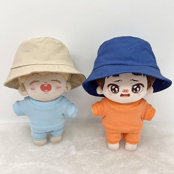niannyyhouse 10cm 15cm 20cm Plush Doll Accessories Solid Fisherman's Hat Multiple Colors Soft Stuffed Plush Toy Dress Up (a1, 20cm)