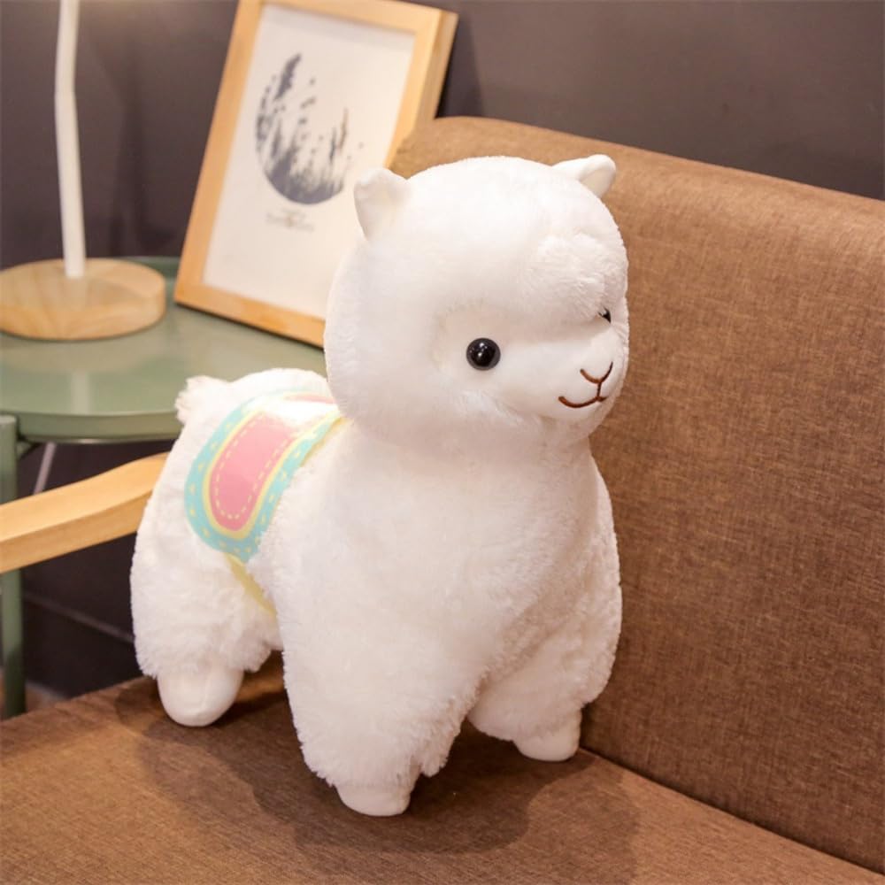 XIYUAN 13.8inch White Alpaca Plush Hug Pillow Toy Alpaca Doll Toys Llama Plushie Stuffed Animal Llamacorn Plushie Doll Toy Soft Fluffy Cushion