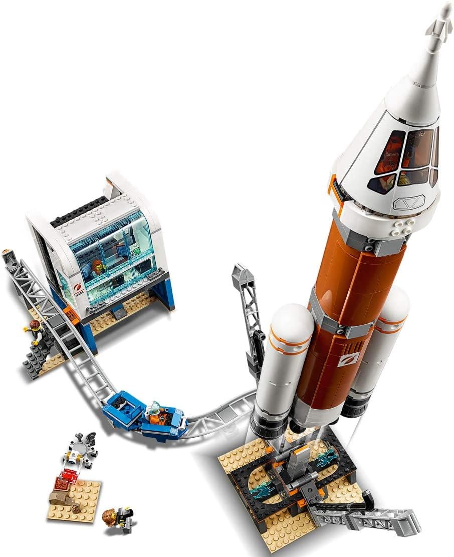 LEGO City Space Deep Space Rocket and Launch Control 60228 Model Rocket Building Kit with Toy Monorail, Control Tower and Astronaut Minifigures, Fun