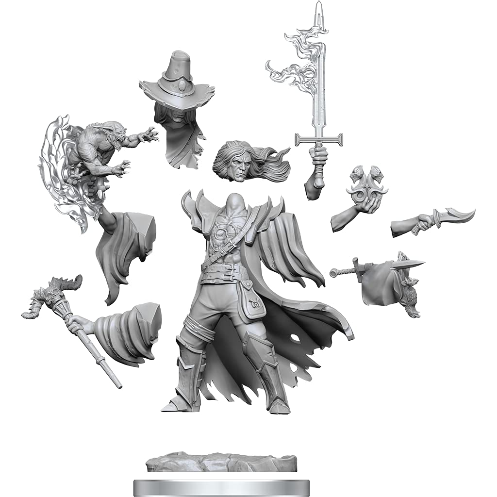 WizKids D&D Frameworks: Human Warlock Male - Unpainted and Unassembled