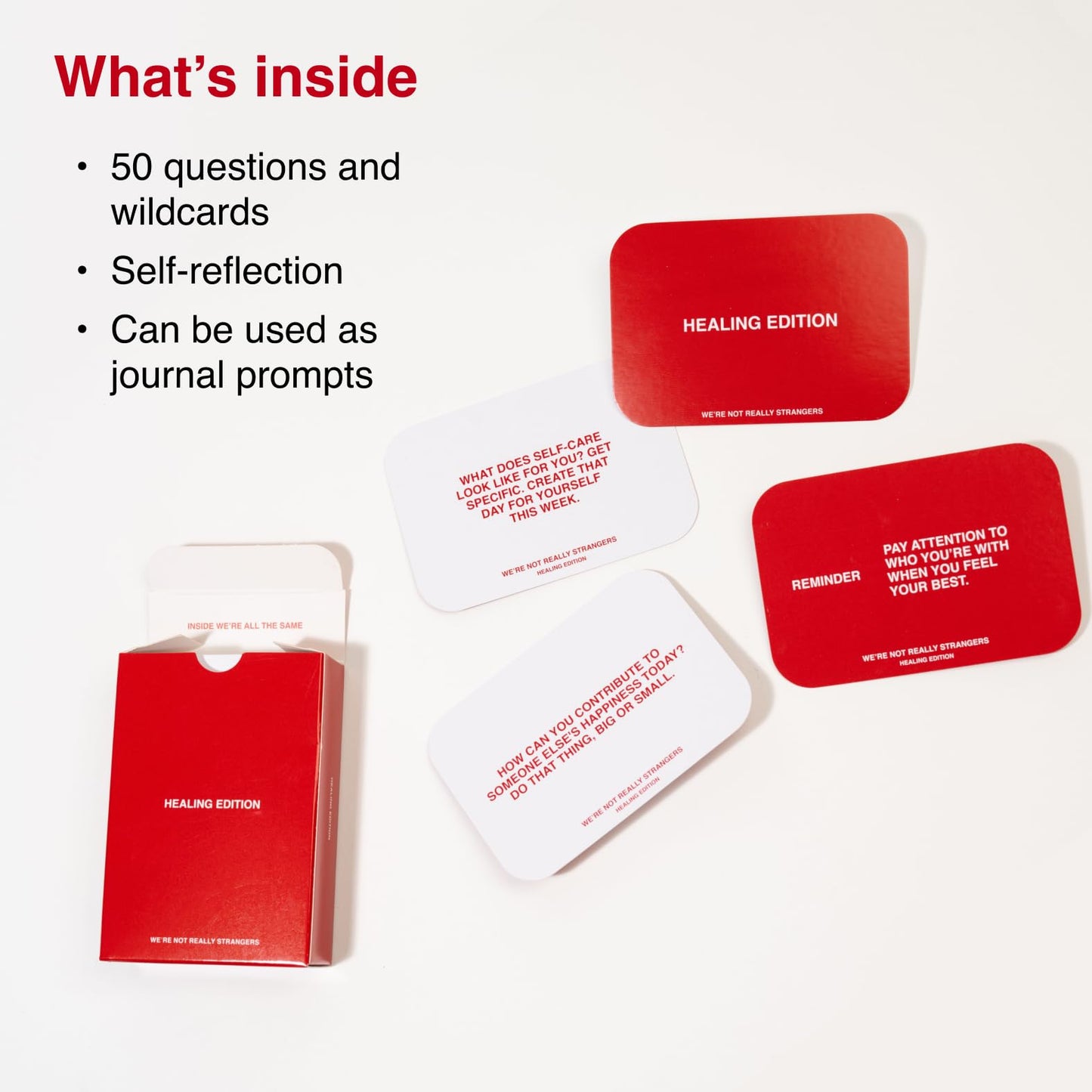 WE'RE NOT REALLY STRANGERS Healing Edition Card Game - 50 Introspective Conversation Cards for Self Love & Emotional Growth - for Singles, Couples