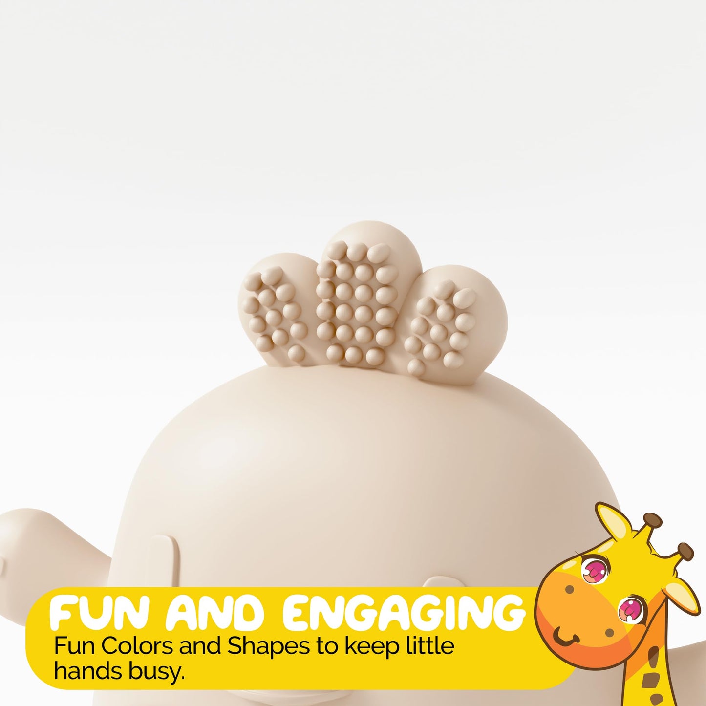 Beige Pacifier Teether Toy Never Drop Baby Teether Wrist Wearable Baby Teething Beige Baby Toys - Little Chick Newborn Toys by Muqee Peeko in Baby