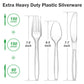 Dealusy 360 Count Extra Heavy Duty Clear Plastic Silverware, 150 Forks, 150 Spoons, 60 Knives, BPA-Free, Heat Resistant, Disposable Plastic Utensils